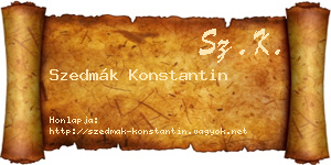 Szedmák Konstantin névjegykártya
